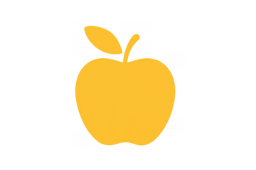 Yellow apple silhouette icon presenting healthy food, fruit, and agriculture concepts. Isolated minimal design on transparent background