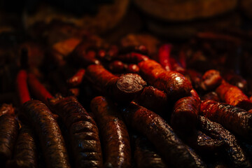 Traditional Romanian food at Bucharest Christmas Market. Tasty street food
