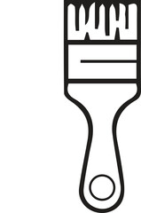 Paintbrush tool line art icon, creative art and craft symbol