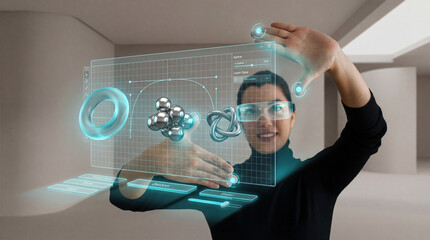 Futuristic 3D Modeling Interface