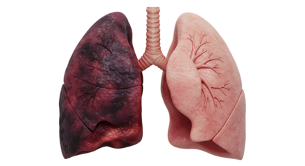 3D Render of Human Lungs with Airway and Bronchi