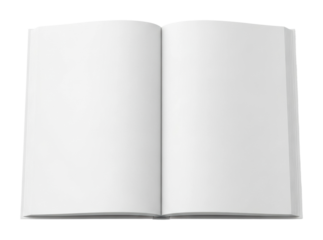 Creative blank book for writing ideas office open pages minimalist isolated on transparent background