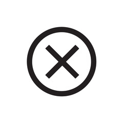 Fototapeta premium Cancel button symbol for app ui and website interface, flat vector icon