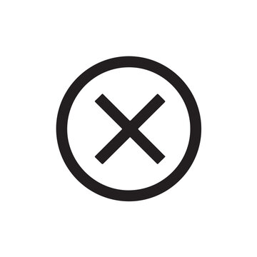 Cancel button symbol for app ui and website interface, flat vector icon