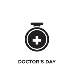 Obraz premium Medical emergency stopwatch icon with cross for healthcare and doctors day