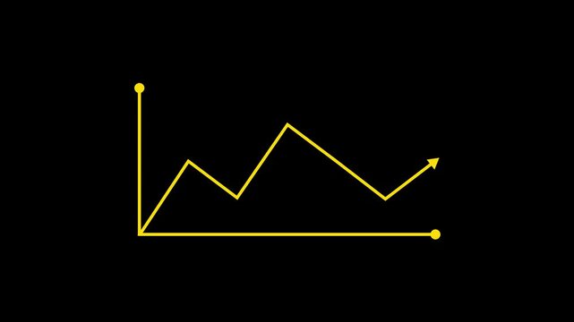 Minimalist yellow vector graphic showing a twodimensional coordinate system with an arrow pointing upwardsright in a mathematical context