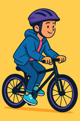 Fototapeta premium boy riding a bike 