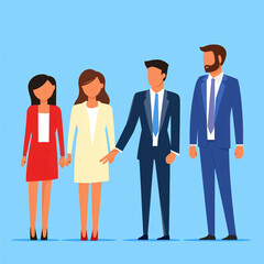 Fototapeta premium Business networking event featuring professionals in formal attire office setting digital illustration modern aesthetic