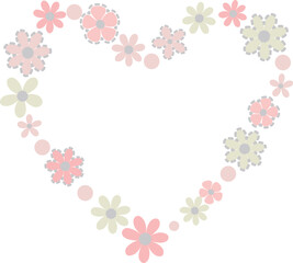 Lovely Floral Heart Pattern Graphic Design. Vector Illustration