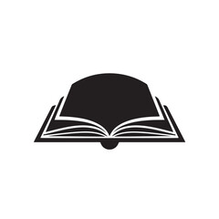 Open book icon for education and learning, simple vector symbol