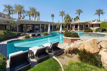 Swimming pool at a large luxury estate