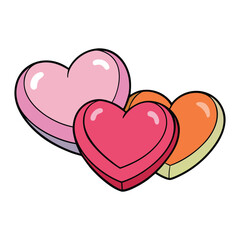 Sweet heart candy with soft pastel colors, cute rounded shape, and a glossy finish. Its charming sweetness and simple design make it a perfect treat for love-themed moments.
