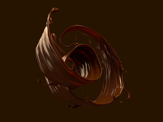 溶けたチョコレートの3Dイラスト