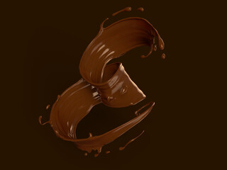 溶けたチョコレートの3Dイラスト