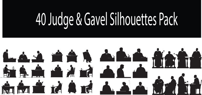 40 Judge & Gavel Silhouettes Pack