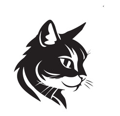 Obraz premium Minimalist Feline Silhouette Illustration