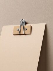 Blank Poster Mockup with Binder Clips Close-Up