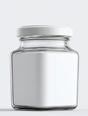 Close-Up Label Mockup on Clear Glass Bottle