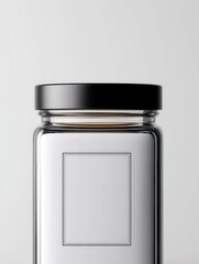 Clean Label Mockup on Glass Surface