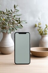 App Interface Mockup on Smartphone with Light Shadow
