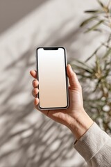 Smartphone UI Display Mockup with Soft Background