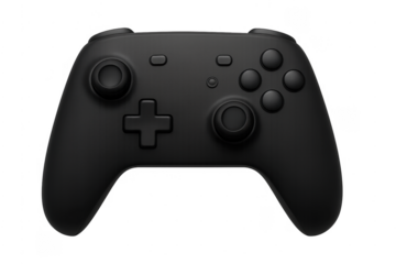 Black video game controller representing gaming and entertainment technology