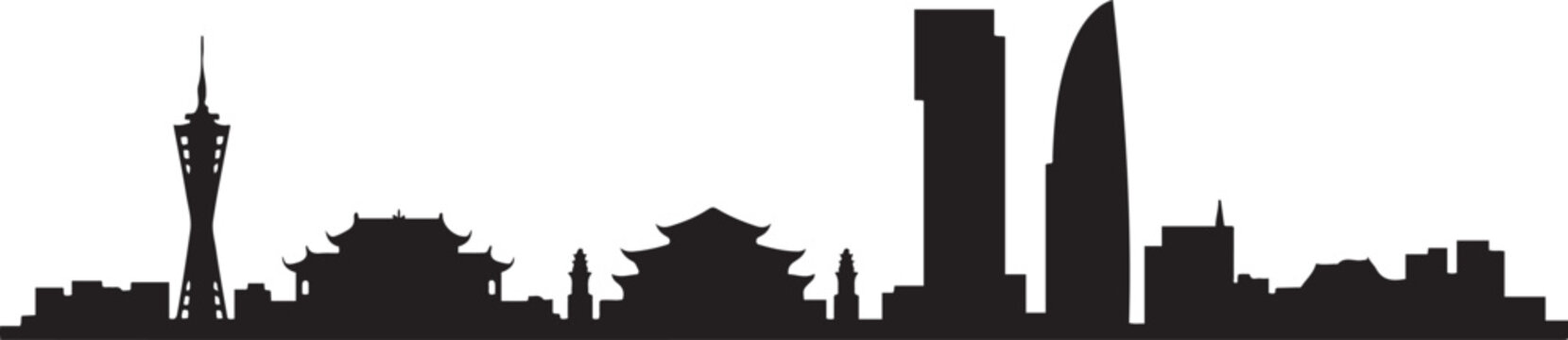 Vietnam City Skyline. design Vector black silhouette