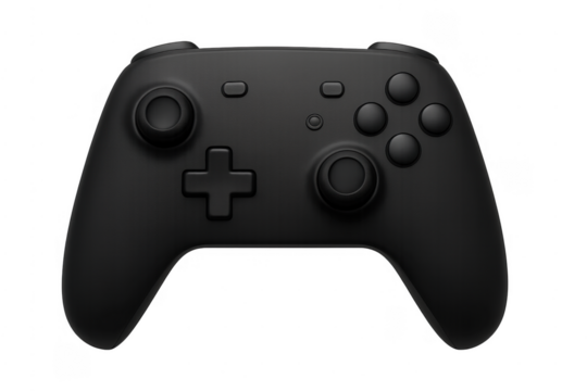 Black video game controller representing gaming and entertainment technology - Powered by Adobe