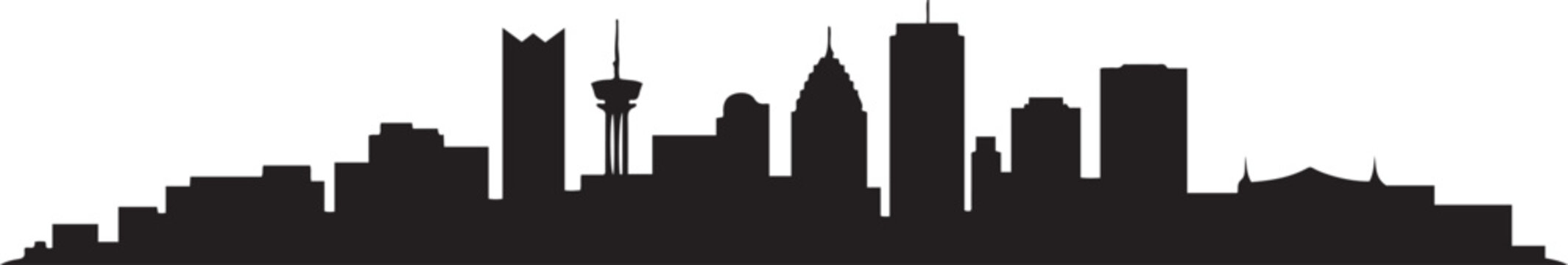 Birmingham skyline horizontal banner. Birmingham, Alabama. design Vector black silhouette
