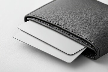 Close-Up of Wallet with Inserted Credit Card Mockup