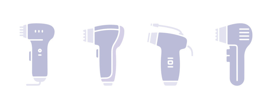Effortless Electric pore vacuum blackhead remover showcasing 4 diverse designs. Vector illustration