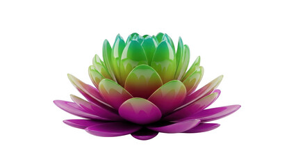 Colorful stylized lotus flower isolated on transparent background