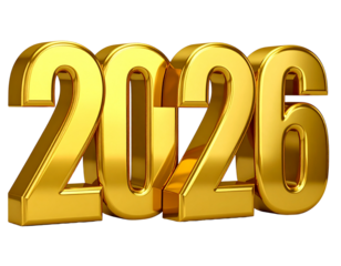Golden 3D year numbers for a New Year celebration design