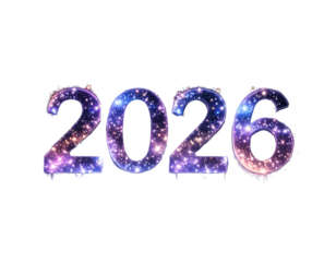 New Year decorative alphabet letters and numbers with colorful flowers and festive design elements