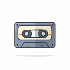 Fototapeta premium Illustration of a compact audio cassette, a retro media storage format for recording and playback.