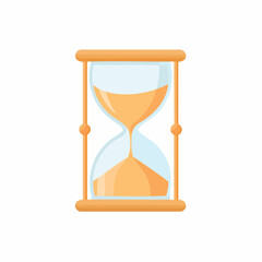 Stylized Hourglass Icon Illustration Measuring Time and Sand Flowing Down
