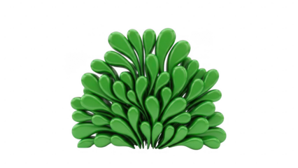 Abstract green leaf cluster isolated on transparent background