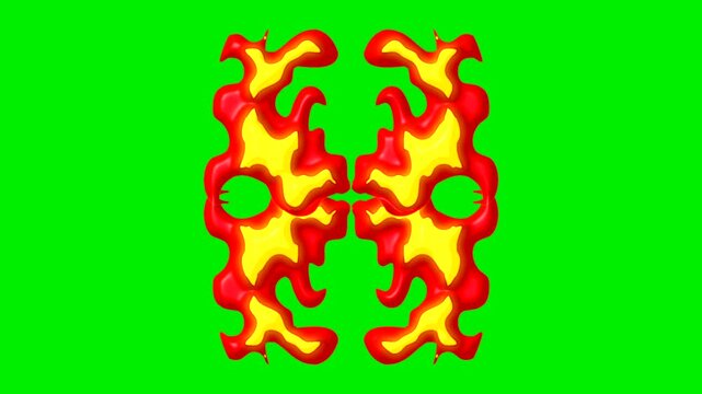 Fire energy wave vfx on green screen background