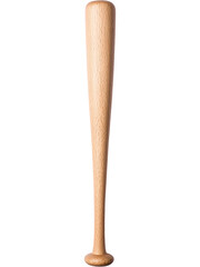 Obraz premium A classic wooden baseball bat standing upright, isolated on transparent background. Suitable for sports visuals, athletic concepts, training themes, and baseball-related designs