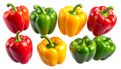 Floating Mixed Sweet Peppers Collection PNG