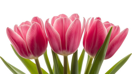 Naklejka premium pink tulips isolated on white background