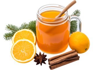 A glass of hot citrus tea with lemon slice isolated on transparent background. Suitable for wellness visuals, winter beverages, recipe designs, and calming warm drink concepts..(178 знаків).