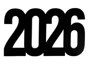 3D golden 2026 New Year sign illustration with numbers and symbols for holiday celebration and business sale