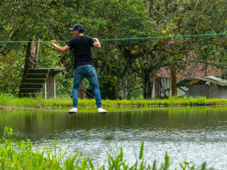 man playing in the park