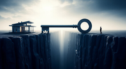 house with key symbolizing bridge gap