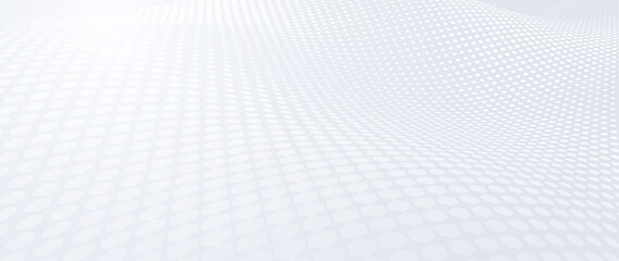 White Dynamic Dots Wave Sport Jersey Pattern. 3D Particles Light Fresh Air Flow. Vector Illustration.