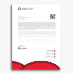 Professional Red and White Company Letterhead Template