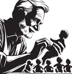 black and white cartoon illustration