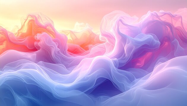 abstract, pastel, smoke waves, soft colors, airy background, gentle, bright gradient, dreamy, flowing shapes, smooth texture, minimal abstract, modern wallpaper, template design, vibrant pastel, elega