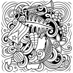 Cartoon Puerto Rico sketchy vector illustration